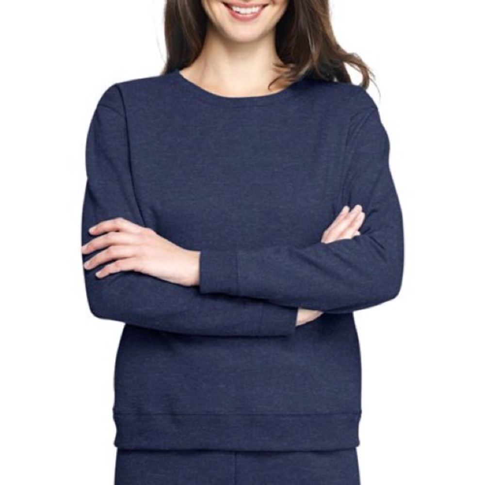 Women's Fleece Crew Sweatshirt,Size M,Navy Heather
